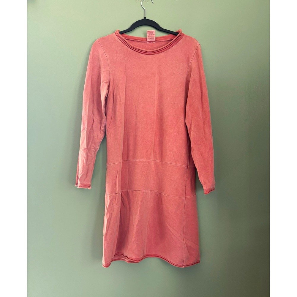 Earth Creations Women's M Pink Long Sleeve Dress Bamboo & Organic Cotton
